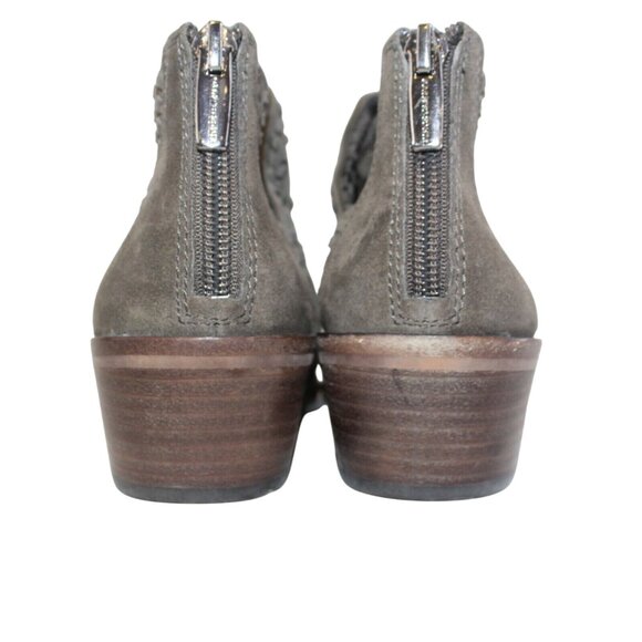 Vince Camuto Womens Sz 7M Prasata Boho Dark Gray Ankle Booties Perforated Suede - Picture 8 of 11